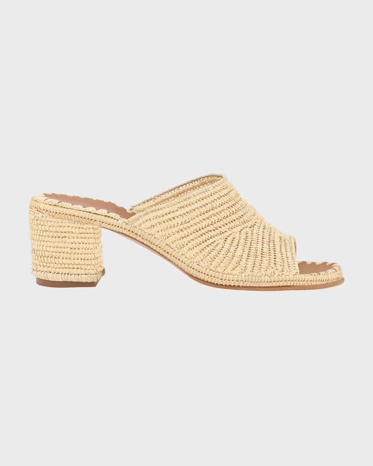 Rama Woven Raffia Slide Sandals by CARRIE FORBES