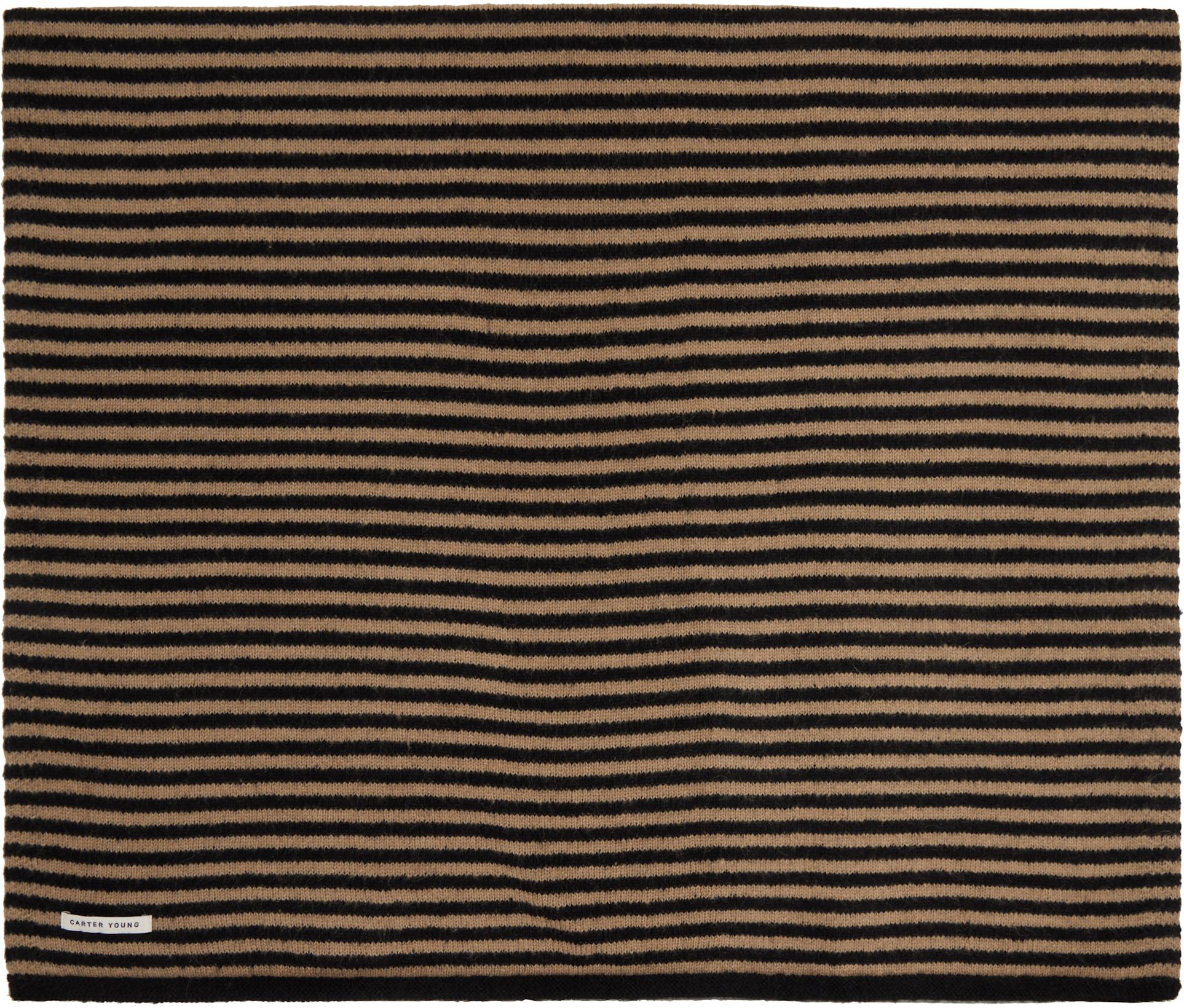 Black & Beige Wool Leigh Scarf by CARTER YOUNG