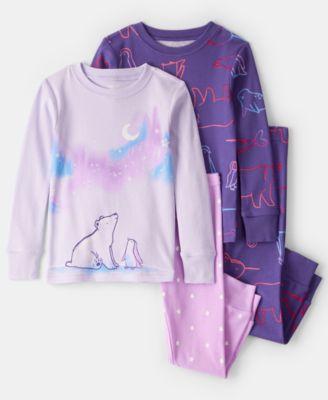 Baby Girls' Polar Bear and Penguin Printed Top and Pants, 4-Piece Pajama Set by CARTER'S
