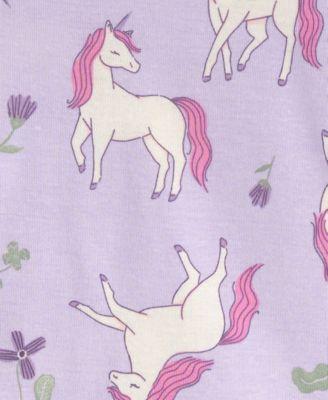 Girls' Toddler 2T-5T Unicorn Floral Top and Pajama Pants, 4-Piece Set by CARTER'S