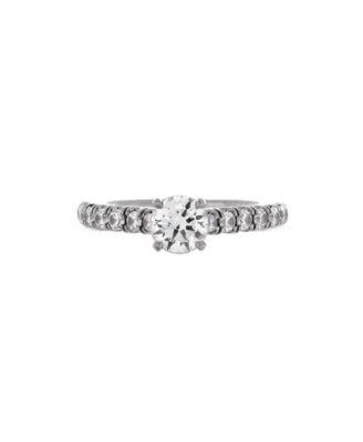 0.50CT Etincelle de Cartier Solitaire Ring Platinum with RBC Diamond and Pave Diamonds E/VVS1 by  CARTIER