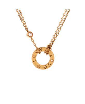 2 Diamonds Love Pendant Necklace 18K Rose Gold and Diamonds 16" by  CARTIER