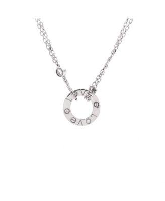 2 Diamonds Love Pendant Necklace 18K White Gold with Diamonds 16" by  CARTIER