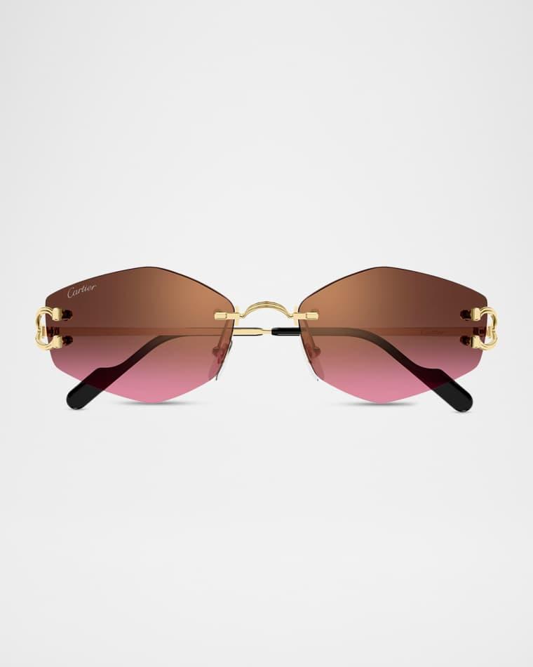 56mm Geometric Oval Sunglasses by CARTIER