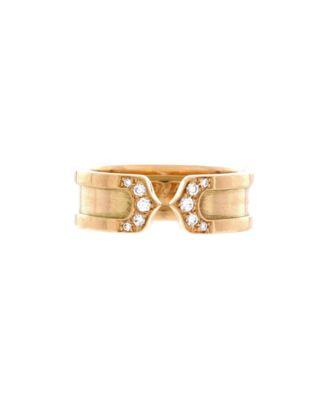 6.5mm C de Cartier Ring 18K Gold with Diamonds by  CARTIER