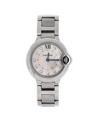 Ballon Bleu de Cartier Quartz Watch in Stainless Steel with Diamond Markers 28mm by  CARTIER