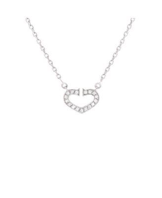 C Heart de Cartier Pendant Necklace 18K White Gold with Pave Diamonds by CARTIER C Heart de Cartier Pendant Necklace 18K White Gold with Pave Diamonds by CARTIER