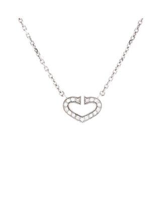 C Heart de Cartier Pendant Necklace 18K White Gold with Pave Diamonds by CARTIER C Heart de Cartier Pendant Necklace 18K White Gold with Pave Diamonds by CARTIER