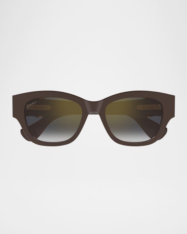 C-Logo Cat-Eye Shape Acetate Sunglasses by CARTIER