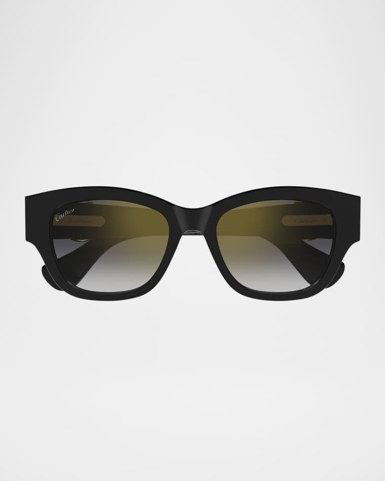 C-Logo Cat-Eye Shape Acetate Sunglasses by CARTIER