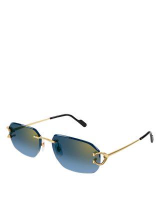 Decor 24 Carat Gold Plated Rimless Rectangular Sunglasses by CARTIER