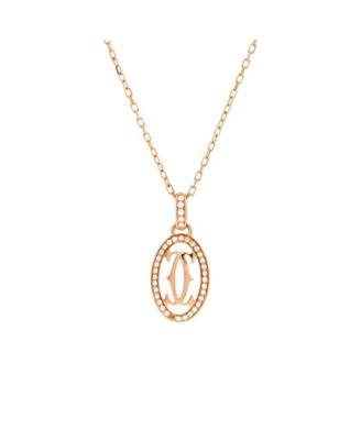 Double C de Cartier Pendant Necklace 18K Rose Gold and Diamonds by  CARTIER