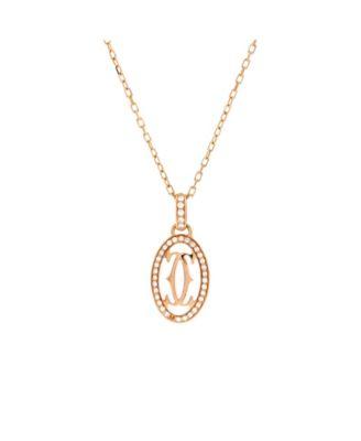 Double C de Cartier Pendant Necklace 18K Rose Gold and Diamonds by  CARTIER