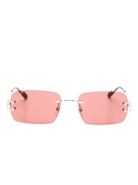 C-shape rectangle-frame sunglasses by CARTIER EYEWEAR