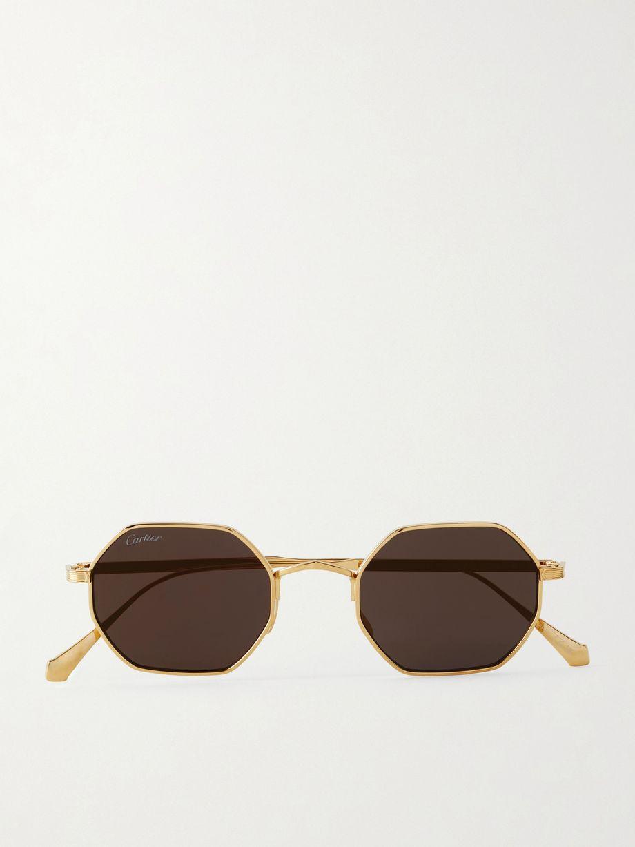 Octagon-frame gold-tone sunglasses by CARTIER EYEWEAR