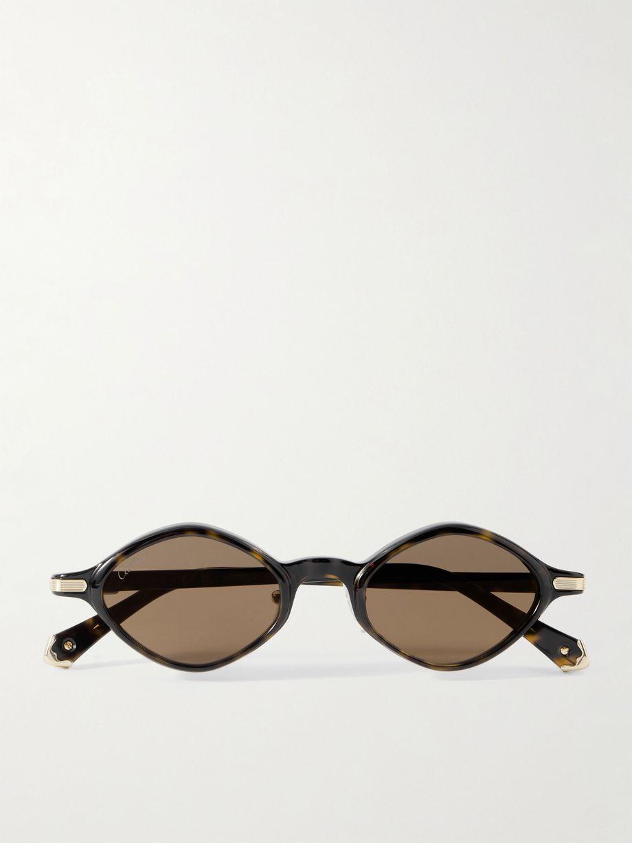 Oval-frame tortoiseshell acetate sunglasses by CARTIER EYEWEAR