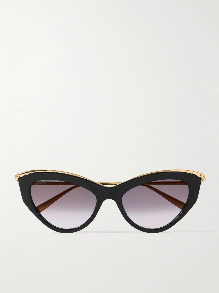 Panthère Classic cat-eye acetate and gold-tone sunglasses by CARTIER EYEWEAR