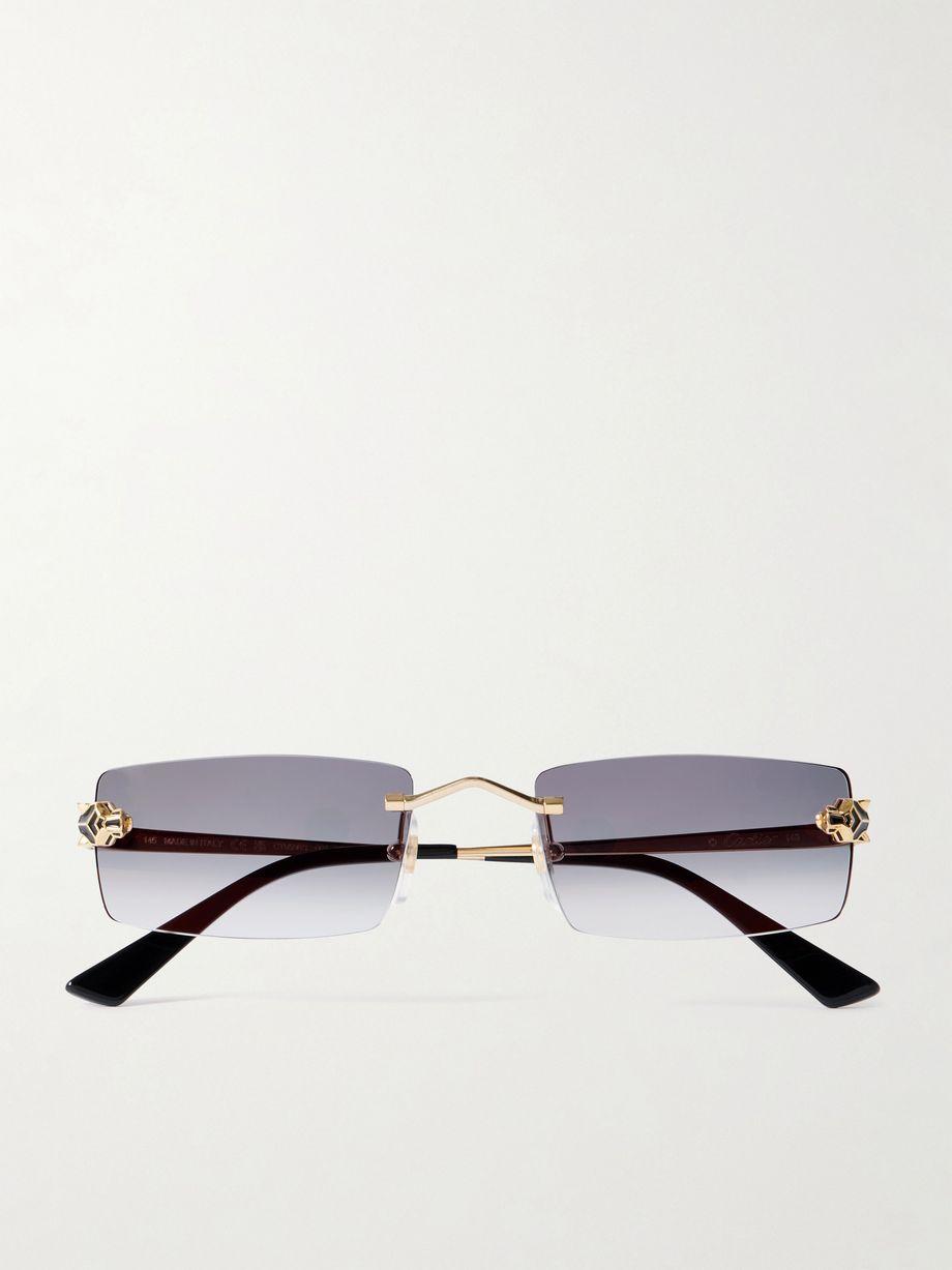 Panthère Classic rimless rectangle-frame gold-tone sunglasses by CARTIER EYEWEAR