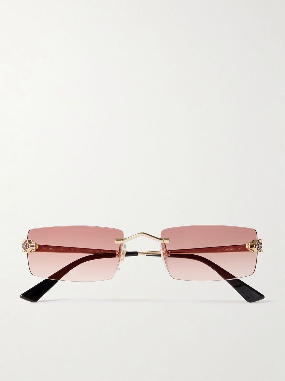 Panthère Classic rimless rectangle-frame gold-tone sunglasses by CARTIER EYEWEAR