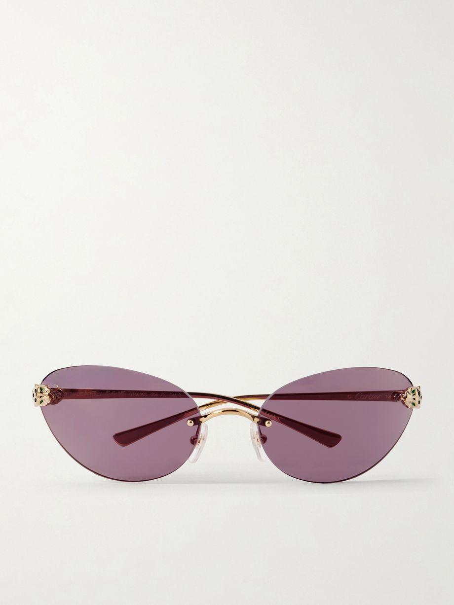 Panthère de Cartier rimless cat-eye gold-tone sunglasses by CARTIER EYEWEAR