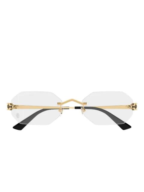 Panthère geometric-frame glasses by CARTIER EYEWEAR