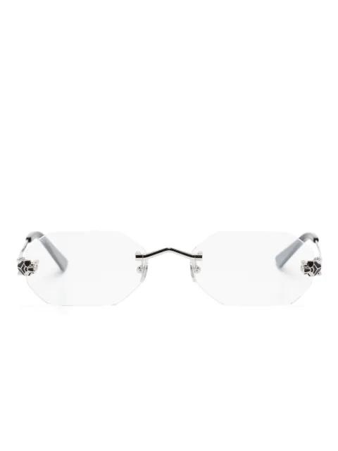 Panther Head-detail rimless glasses by CARTIER EYEWEAR