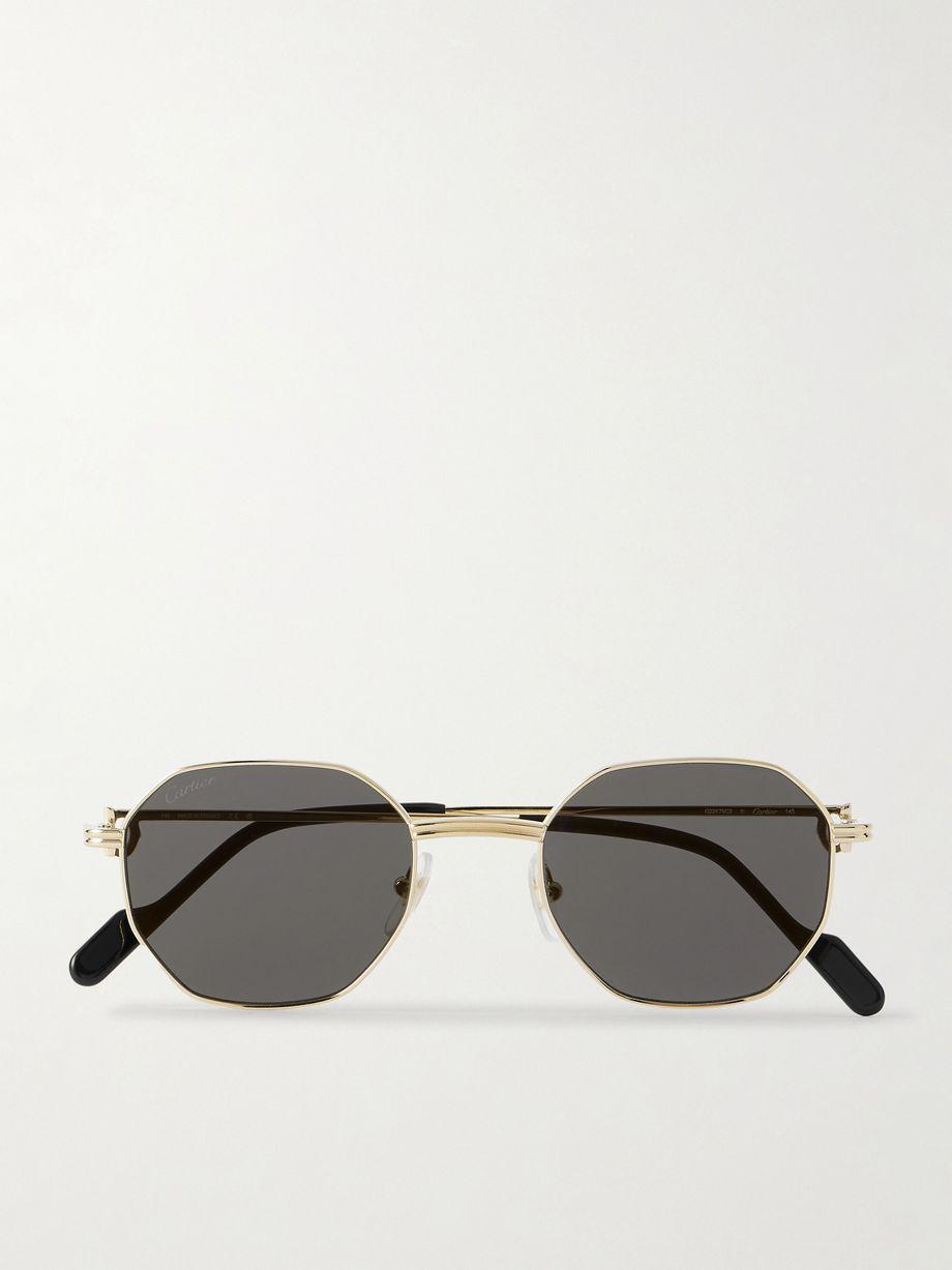 Première de Cartier hexagon-frame gold-tone sunglasses by CARTIER EYEWEAR