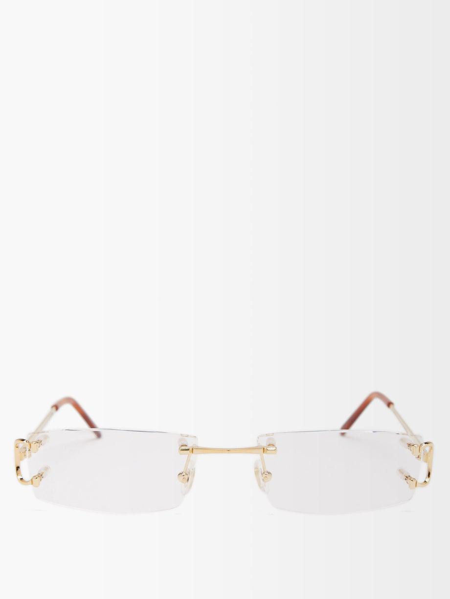 Rimless rectangular metal glasses by CARTIER EYEWEAR