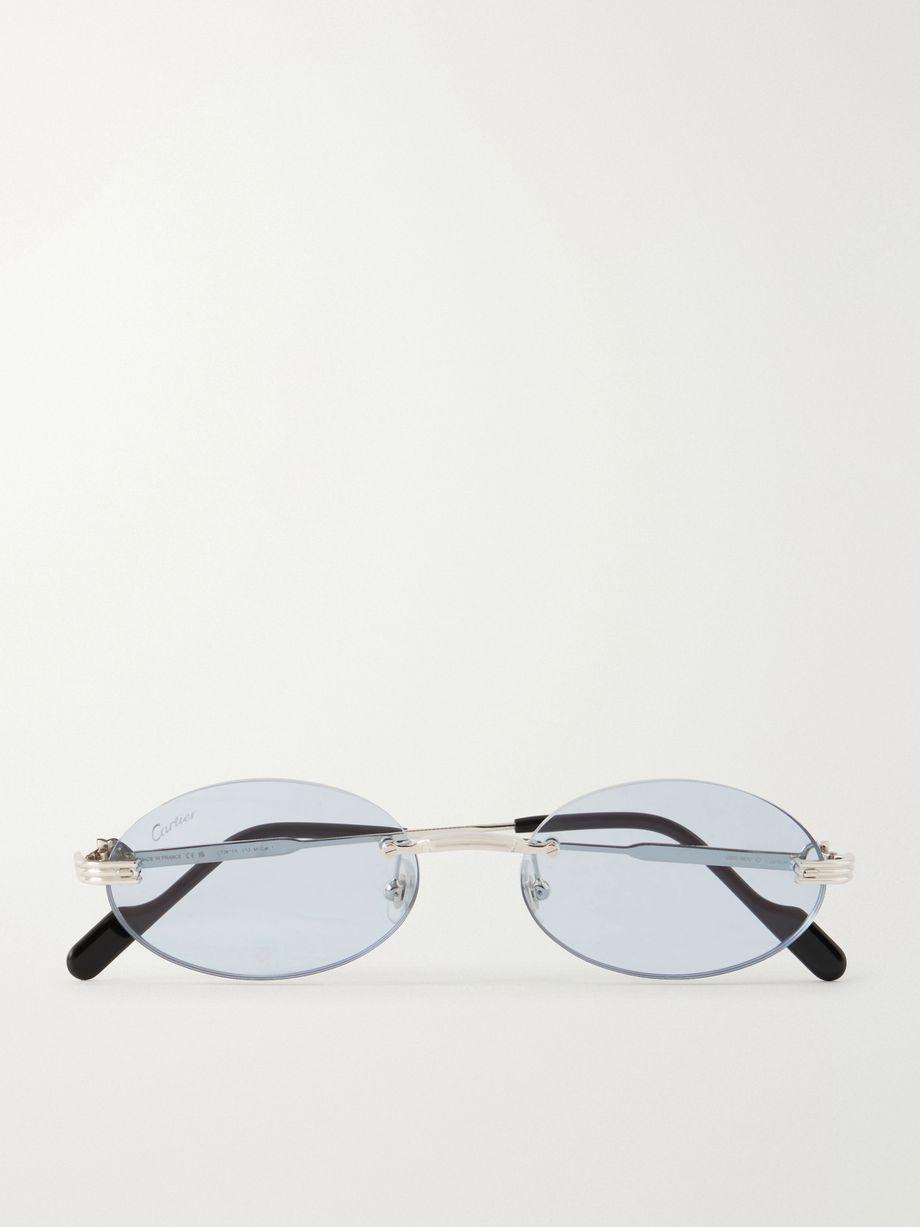 Rounded-frame metal sunglasses by CARTIER EYEWEAR