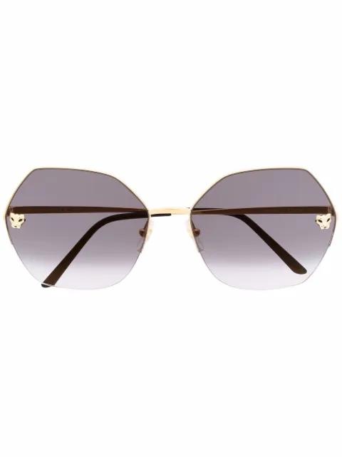geometric-frame gradient-lense sunglasses by CARTIER EYEWEAR