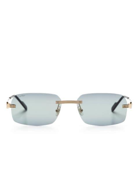 logo-plaque rectangle-frame sunglasses by CARTIER EYEWEAR