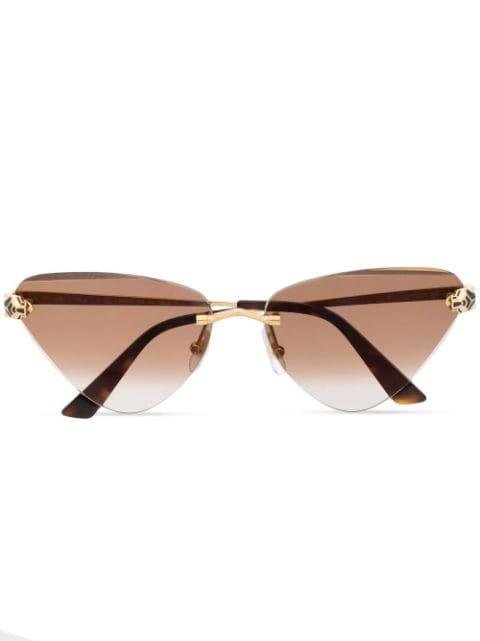 panther-plaque cat-eye sunglasses by CARTIER EYEWEAR