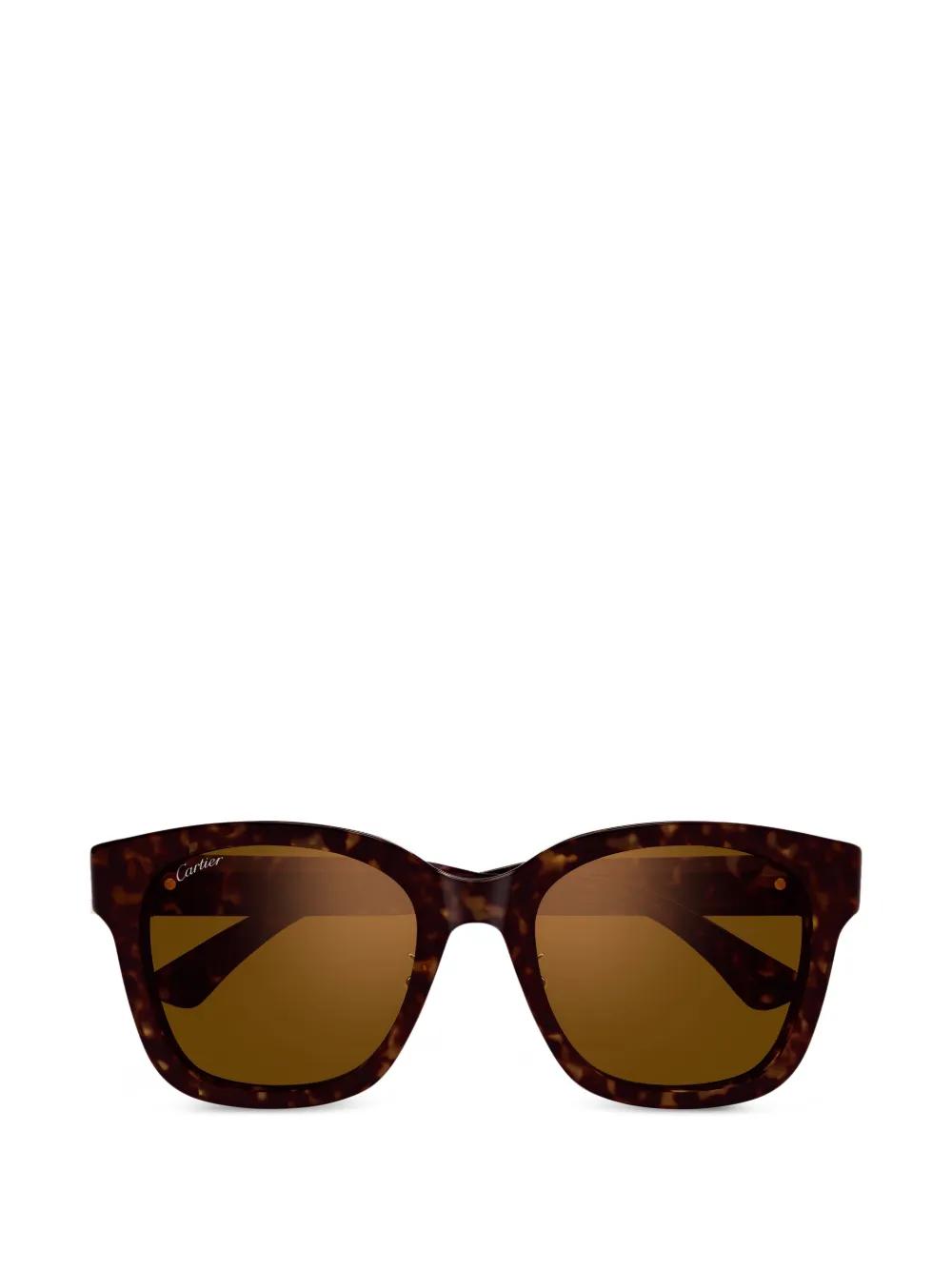 tortoiseshell-effect square-frame sunglasses by CARTIER EYEWEAR