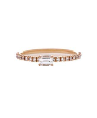 Etincelle de Cartier Solitaire Ring 18K Rose Gold with Emerald Cut Diamond and Pave Diamonds by  CARTIER