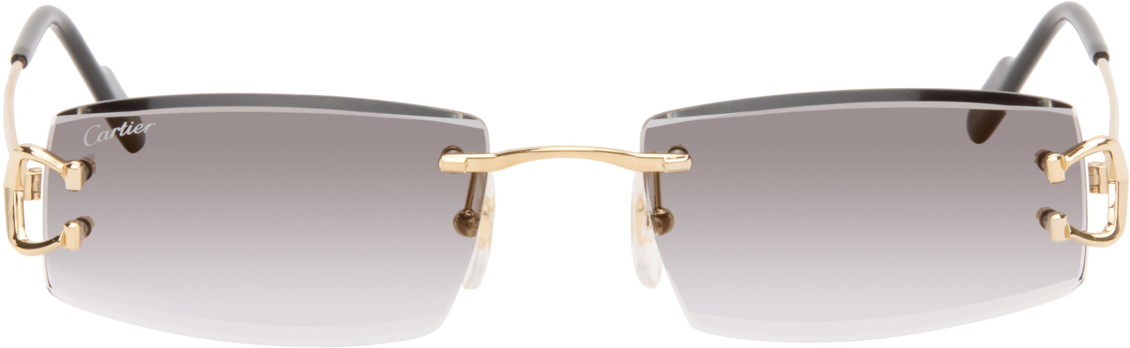 Gold Classic C Motif Sunglasses by CARTIER