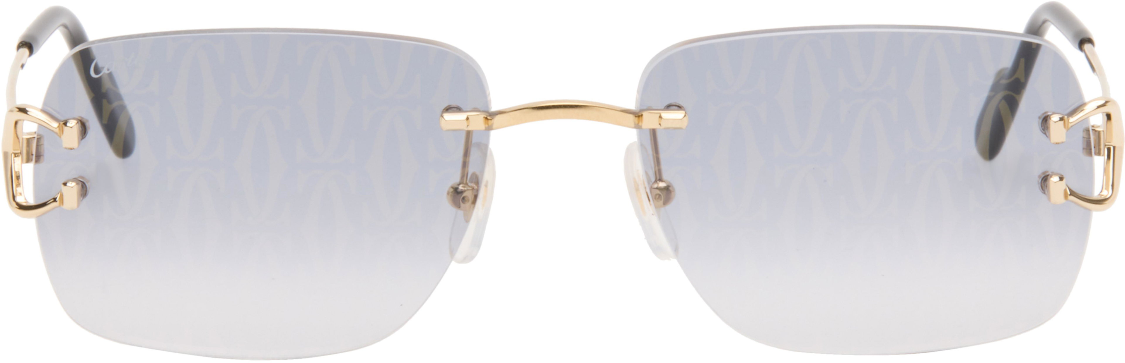 Gold Classic C Motif Sunglasses by CARTIER