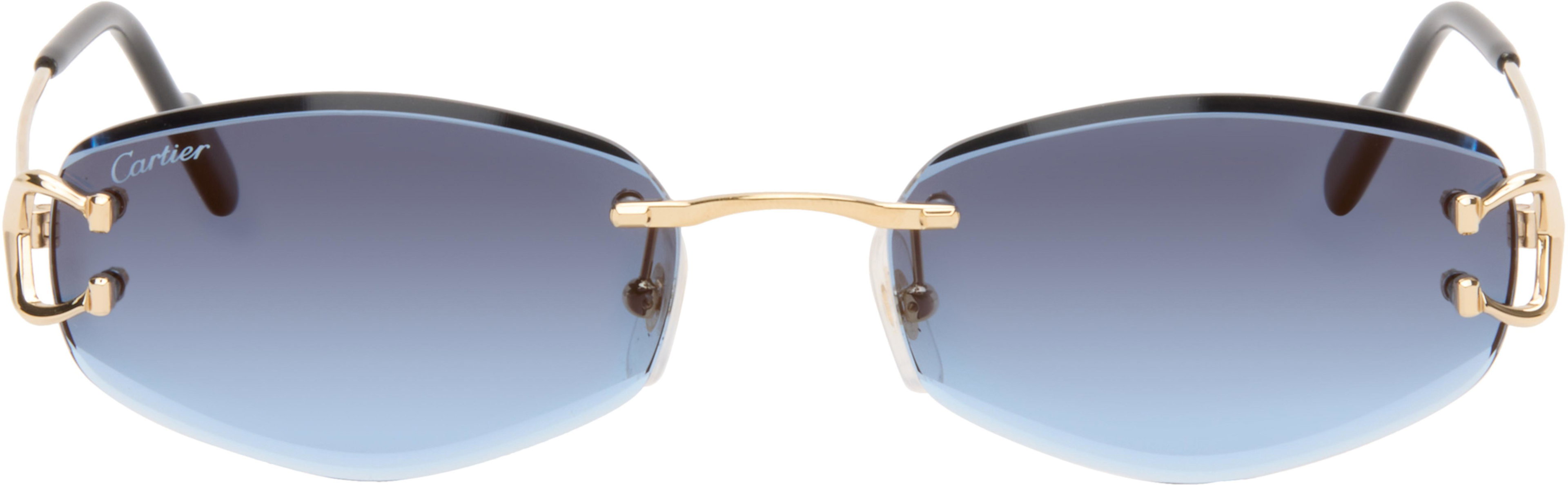 Gold Classic C Motif Sunglasses by CARTIER