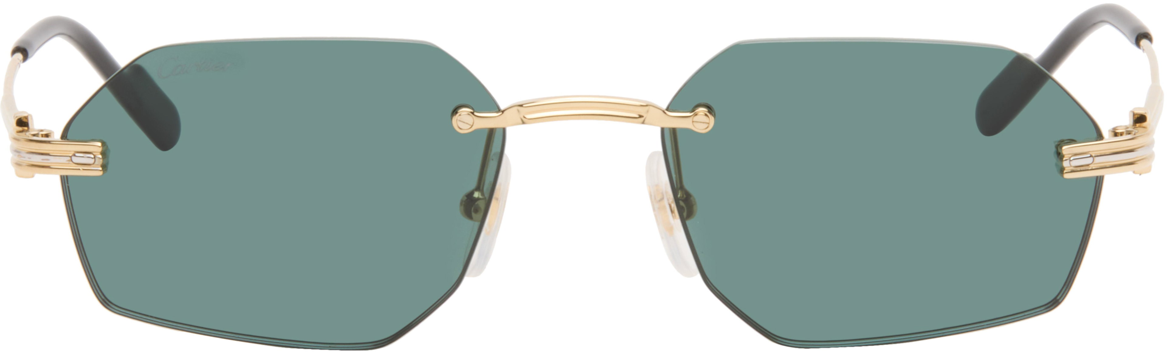 Gold 'Première de Cartier' Sunglasses by CARTIER