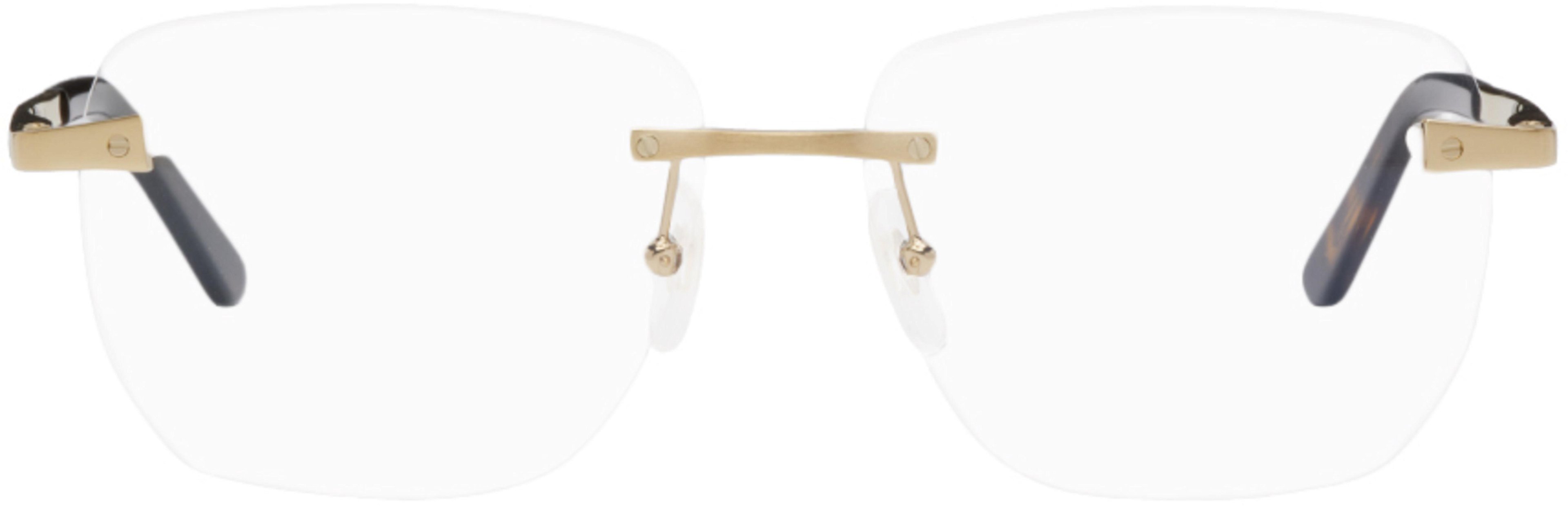 Gold Rimless Glasses by CARTIER