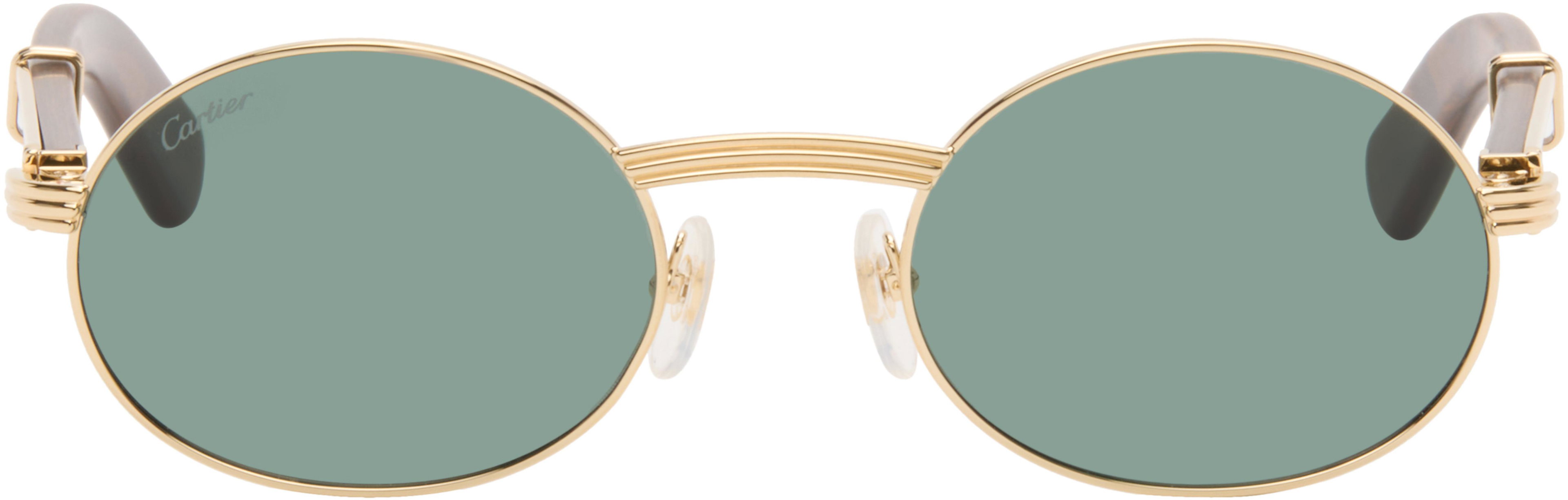 Gold & Brown 'Première de Cartier' Sunglasses by CARTIER