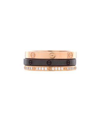 Love Band 3 Ring Set 18K Rose Gold by  CARTIER