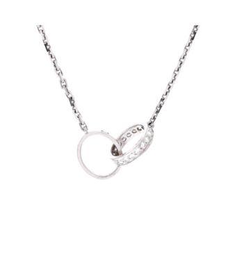 Love Interlocking Necklace 18K White Gold and Diamonds 17.25" by  CARTIER