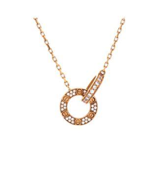 Love Interlocking Pave Necklace 18K Rose Gold and Diamonds by  CARTIER