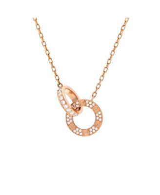 Love Interlocking Pave Necklace 18K Rose Gold and Diamonds by  CARTIER