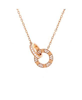 Love Interlocking Pave Necklace 18K Rose Gold and Diamonds by  CARTIER