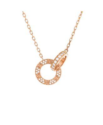 Love Interlocking Pave Necklace 18K Rose Gold and Diamonds by  CARTIER