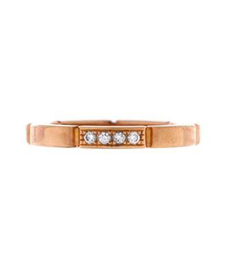 Maillon Panthere Band Ring 18K Rose Gold with 4 Diamonds by  CARTIER
