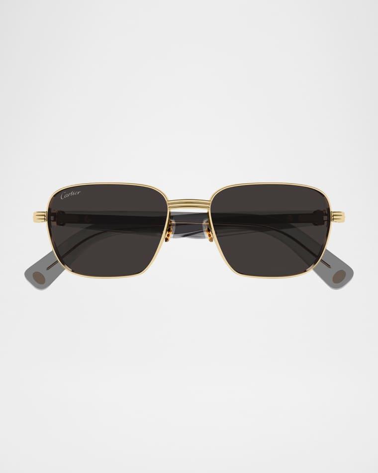 Men's C-Hinge Metal Rectangle Sunglasses by CARTIER
