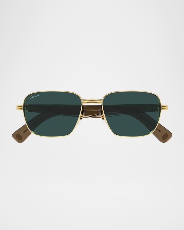 Men's CT0538SM Metal Rectangle Sunglasses by CARTIER