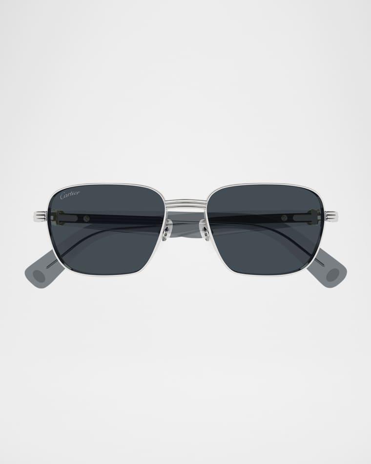 Men's CT0538SM Metal Rectangle Sunglasses by CARTIER